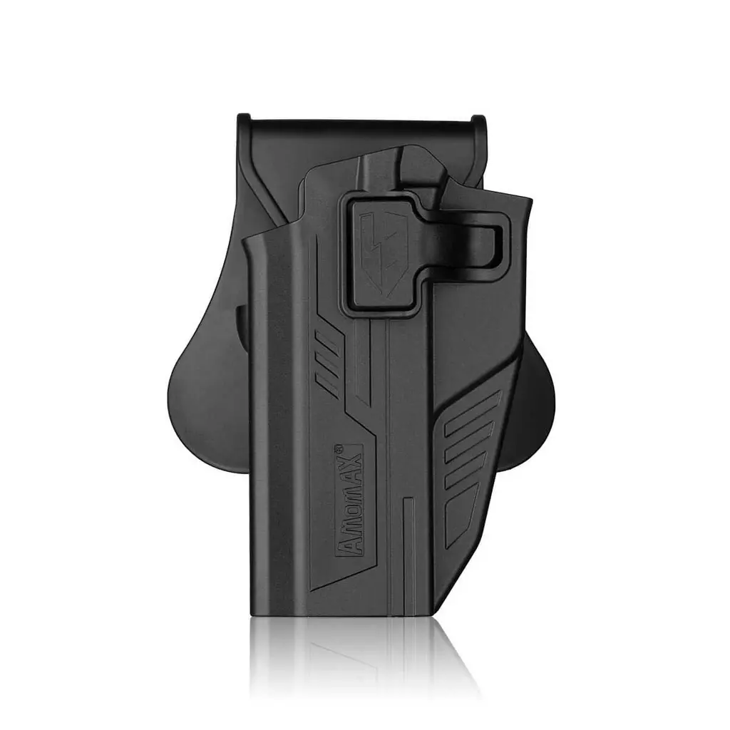 FUNDA PISTOLA RIGIDA ZURDOS AMOMAX HI-CAPA NEGRA