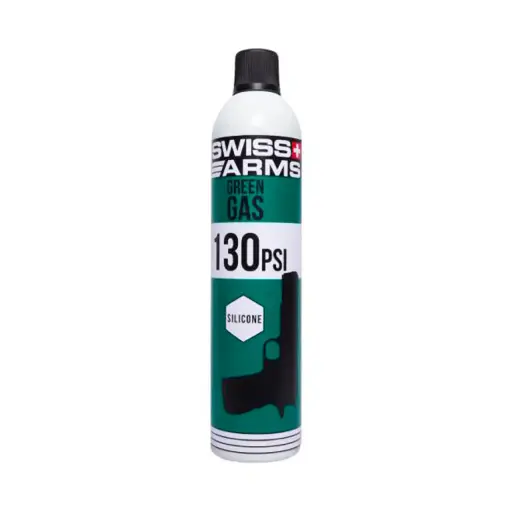 BOTELLA GAS SWISS ARMS GREEN GAS 130PSI C/SILICONA 600ML VERDE