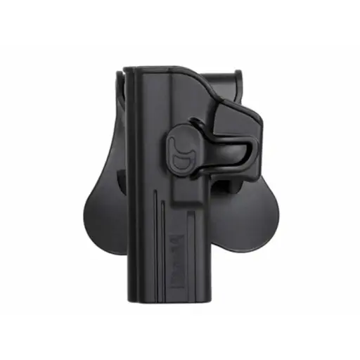 FUNDA PISTOLA RIGIDA ZURDOS AMOMAX GLOCK NEGRA