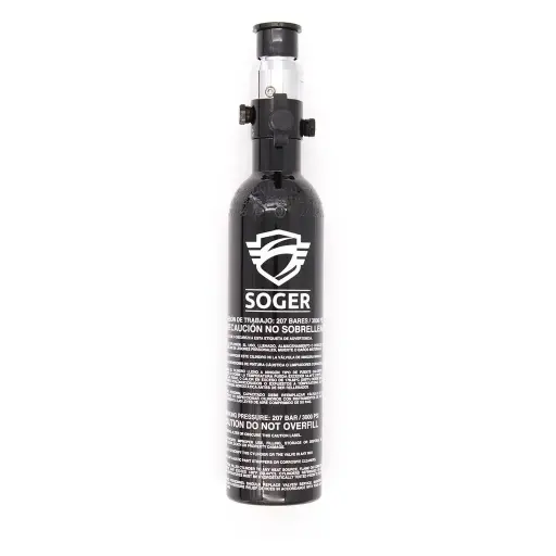 BOTELLA HPA SOGER 13CI 0.21L 3000 PSI ALUMINIO NEGRA